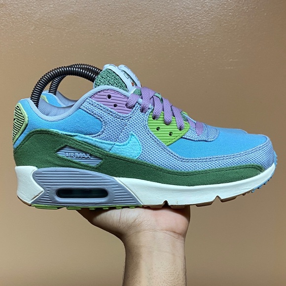 Nike Air Max 90 SE Women’s “Sun Club Worn Blue/Wolf Grey/Treeline” Size 8.5 - Picture 1 of 16